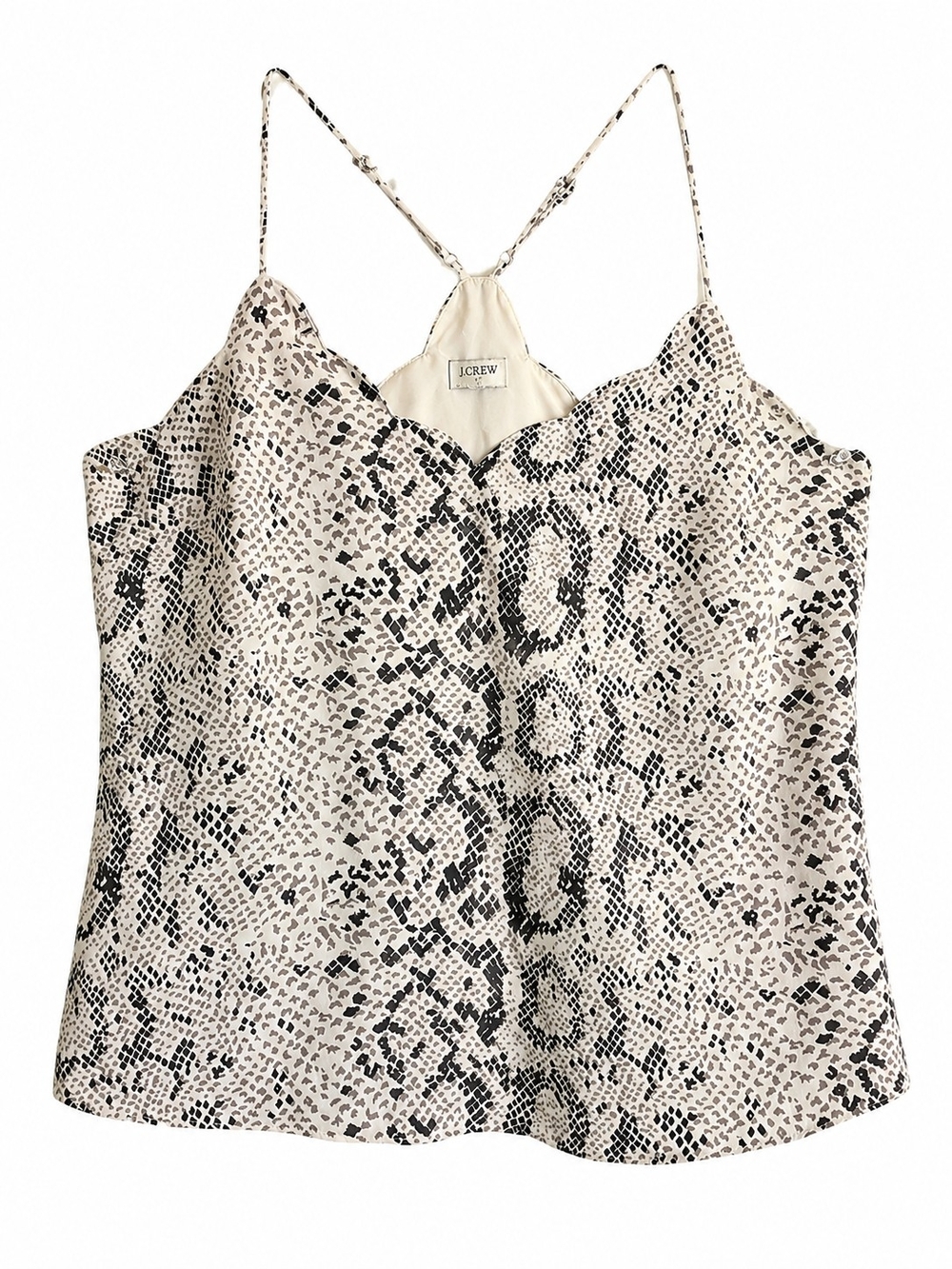 J.Crew Snake Print Scalloped Cami Tank